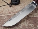 Нож Путник, клинок из кованой стали Х12МФ, рукоять дюраль, наборная кожа, вставки стабилизированная карельская береза