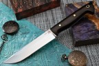 Нож Волк, клинок из стали Bohler ELMAX, цельнометаллический, накладки граб