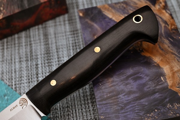 Нож Волк, клинок из стали Bohler ELMAX, цельнометаллический, накладки граб