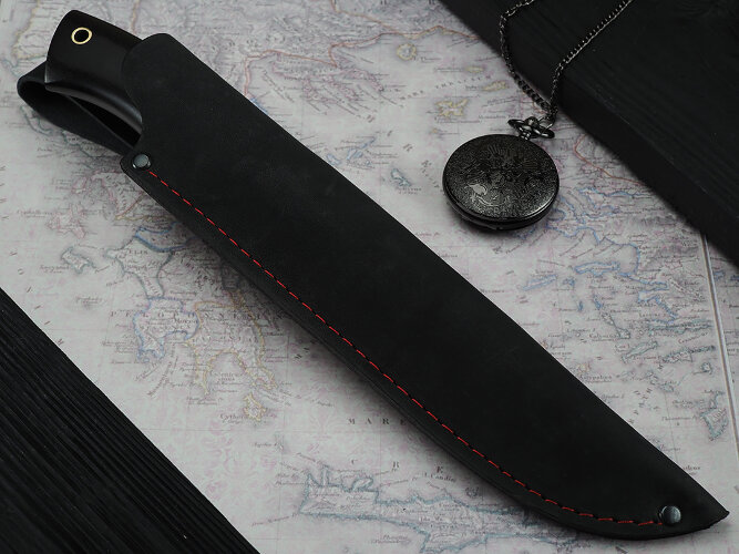 Нож Аллигатор, клинок из кованой стали Х12МФ, рукоять морёный граб, вставка текстолит