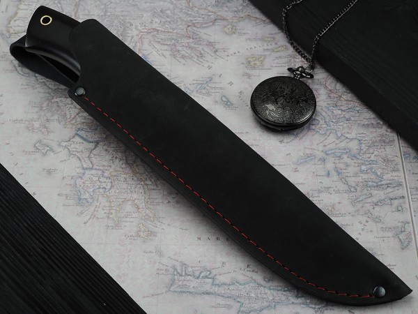 Нож Аллигатор, клинок из кованой стали Х12МФ, рукоять морёный граб, вставка текстолит