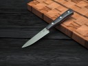 Набор ножей для кухни № 7 из стали Bohler S390, цельнометаллические, накладки микарта + тяпка из Х12МФ + подставка под ножи в подарок