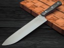 Набор ножей для кухни № 7 из стали Bohler S390, цельнометаллические, накладки микарта + тяпка из Х12МФ + подставка под ножи в подарок