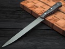 Набор ножей для кухни № 7 из стали Bohler S390, цельнометаллические, накладки микарта + тяпка из Х12МФ + подставка под ножи в подарок