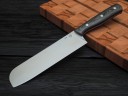 Набор ножей для кухни № 7 из стали Bohler S390, цельнометаллические, накладки микарта + тяпка из Х12МФ + подставка под ножи в подарок