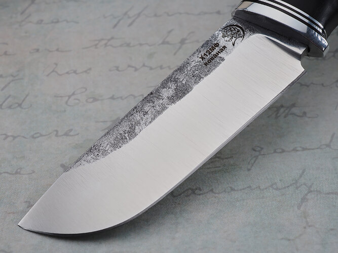 Нож Бобр, клинок из кованой стали Х12МФ, рукоять морёный граб