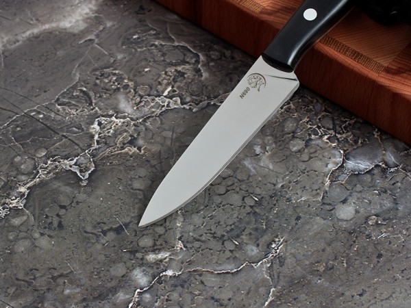 Нож Шеф-повар № 1, клинок из стали Bohler N690, цельнометаллический, накладки морёный граб