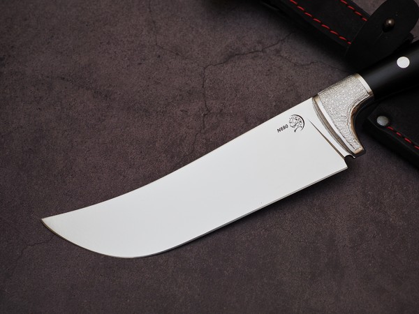 Нож Пчак, клинок из стали Bohler N690, цельнометаллический, накладки дюраль. граб