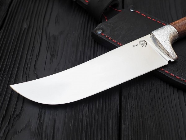 Нож Пчак, клинок из стали Bohler К340, цельнометаллический, накладки дюраль. бубинга