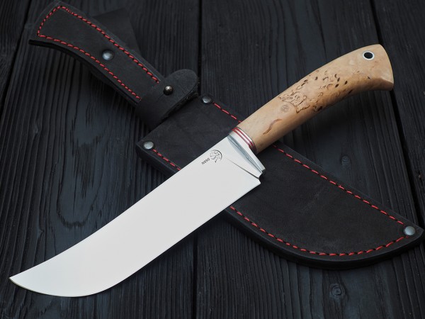 Нож Пчак, клинок из стали Bohler N690, рукоять карельская береза