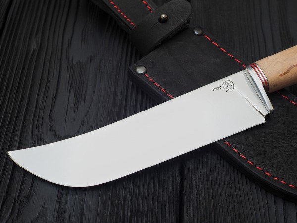 Нож Пчак, клинок из стали Bohler N690, рукоять карельская береза