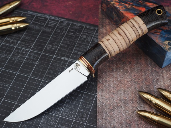 Нож Лесник, клинок из стали Bohler К340, рукоять венге, береста