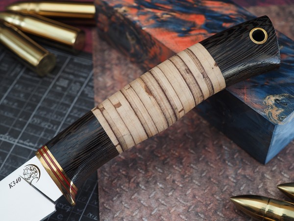Нож Лесник, клинок из стали Bohler К340, рукоять венге, береста