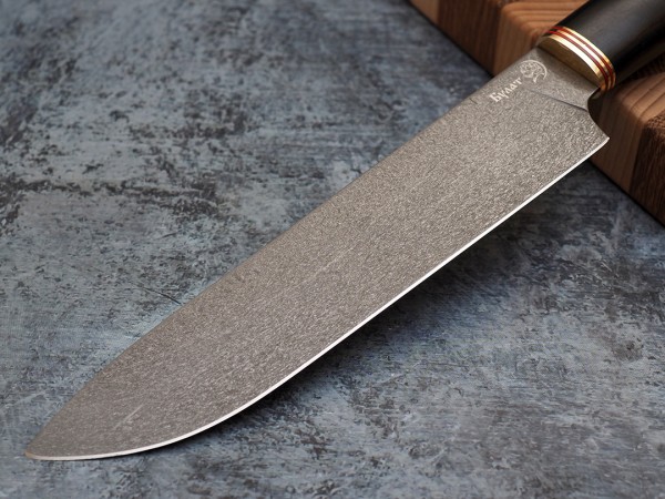 Нож Шеф-повар № 3, клинок из тигельного булата, рукоять мореный граб