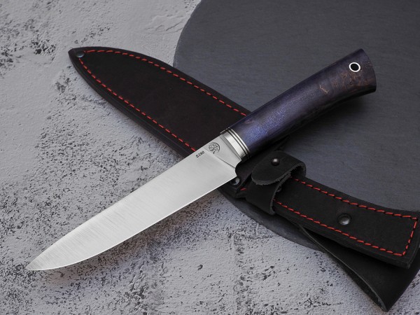 Нож Шеф-повар № 2, клинок из стали Bohler S390, рукоять стабилизированная карельская береза