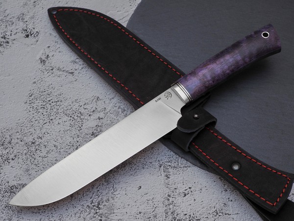 Нож Шеф-повар № 3, клинок из стали Bohler S390, рукоять стабилизированная карельская береза