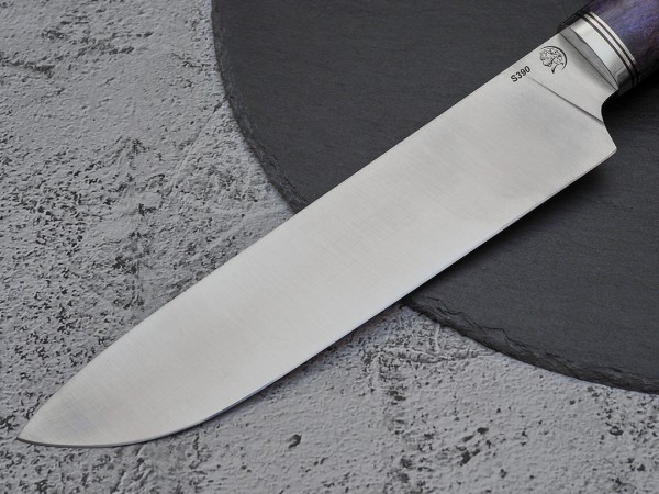 Нож Шеф-повар № 3, клинок из стали Bohler S390, рукоять стабилизированная карельская береза