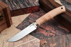 Нож Лесник, клинок из стали Bohler N690, рукоять карельская береза