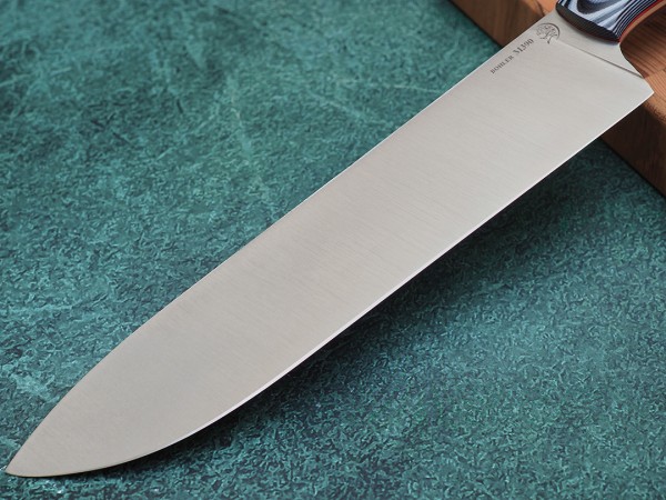 Нож Шеф-повар № 3, клинок из стали Bohler М390, цельнометаллический, накладки микарта