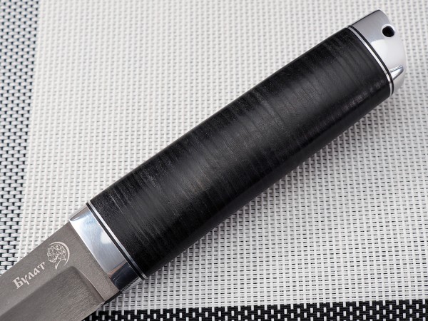 Нож Танто, клинок из тигельного булата, рукоять дюраль, наборная кожа