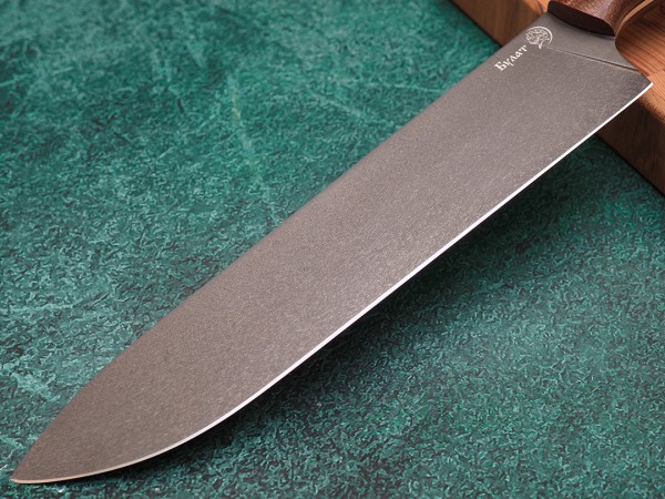 Нож Шеф-повар № 3, клинок из тигельного булата, цельнометаллический, накладки текстолит