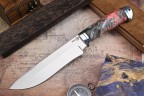 Нож Егерь, клинок из стали Bohler N690, рукоять дюраль, стабилизированный кап клена