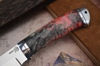 Нож Егерь, клинок из стали Bohler N690, рукоять дюраль, стабилизированный кап клена