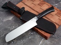 Нож Сантоку, клинок из кованой стали Х12МФ, рукоять морёный граб