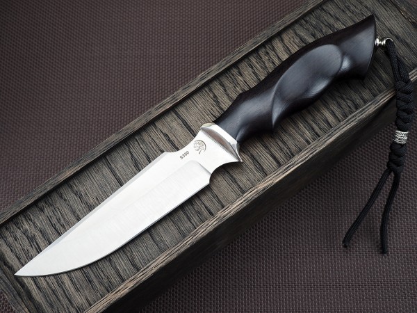 Нож Тигр, клинок из стали Bohler S390, рукоять морёный граб