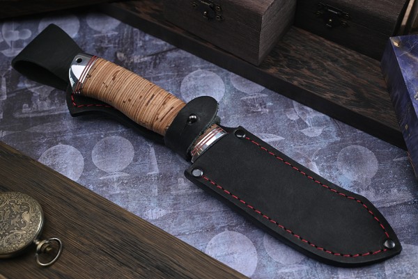 Нож Скиннер, клинок из стали Bohler N690, рукоять дюраль береста