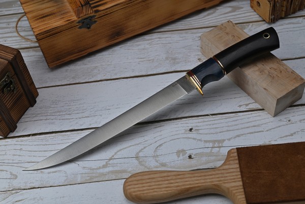 Нож Филейный № 2, клинок из стали Bohler ELMAX, рукоять премиум граб