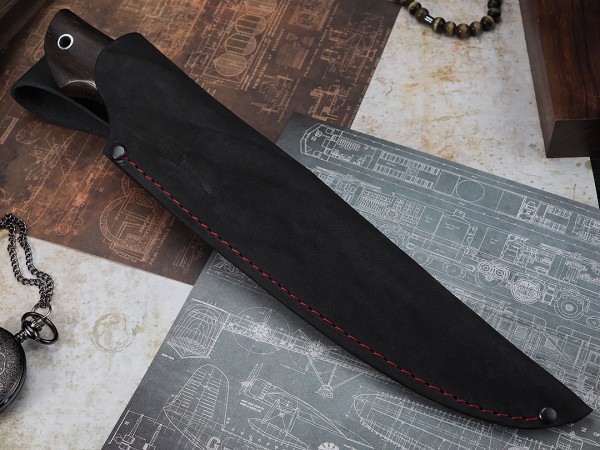 Нож Гепард, клинок из стали Bohler К340, рукоять дерево венге, стабилизированная карельская береза, мозаичный пин