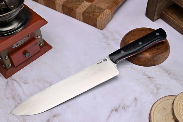 Нож Шеф-повар № 3, клинок из стали Bohler ELMAX, цельнометаллический, накладки микарта