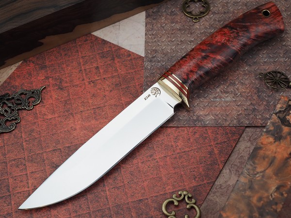 Нож Беркут, клинок из стали Bohler К340, рукоять стабилизированный кап клена