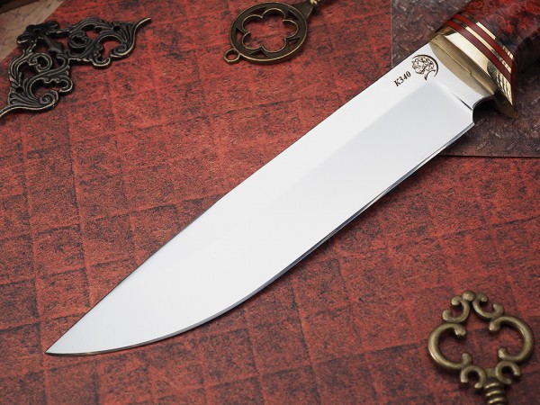 Нож Беркут, клинок из стали Bohler К340, рукоять стабилизированный кап клена