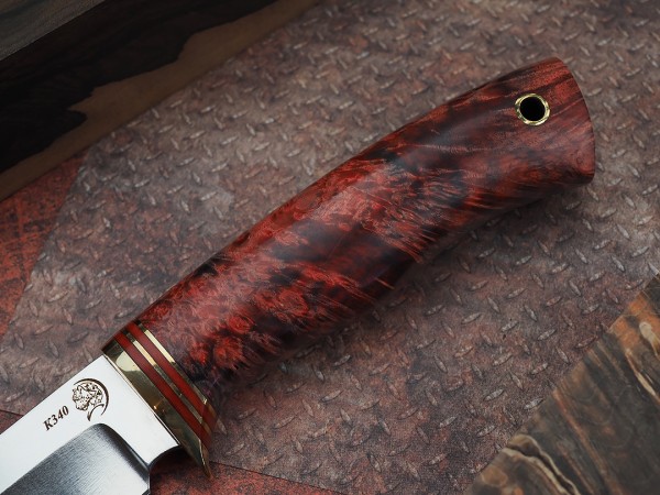 Нож Беркут, клинок из стали Bohler К340, рукоять стабилизированный кап клена