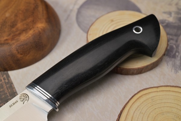 Нож Бобр, клинок из стали Bohler ELMAX, рукоять морёный граб