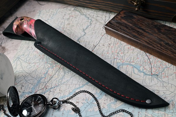 Нож Хищник, клинок из стали Bohler ELMAX, рукоять стабилизированный кап клена