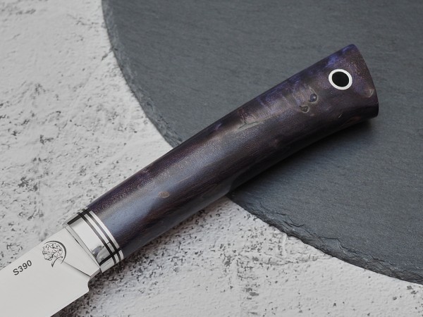 Нож Шеф-повар № 1, клинок из стали Bohler S390, рукоять стабилизированная карельская береза