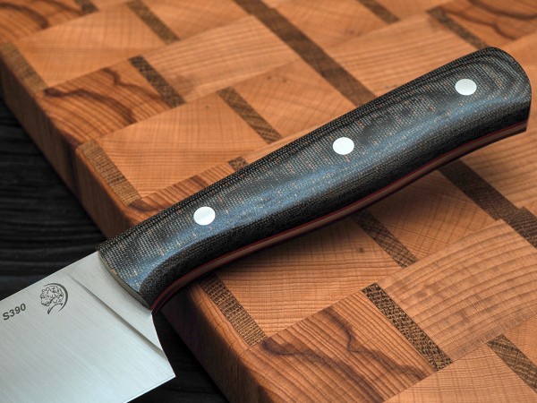 Нож Шеф-повар № 3, клинок из стали Bohler S390, цельнометаллический, накладки микарта