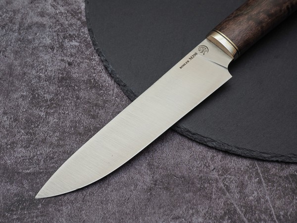 Нож Шеф-повар № 2, клинок из стали Bohler М390, рукоять стабилизированная карельская береза