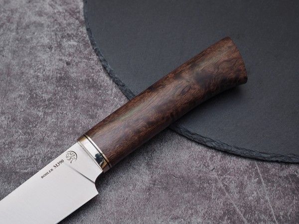 Нож Шеф-повар № 2, клинок из стали Bohler М390, рукоять стабилизированная карельская береза