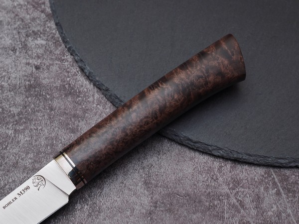 Нож Шеф-повар № 1, клинок из стали Bohler М390, рукоять стабилизированная карельская береза