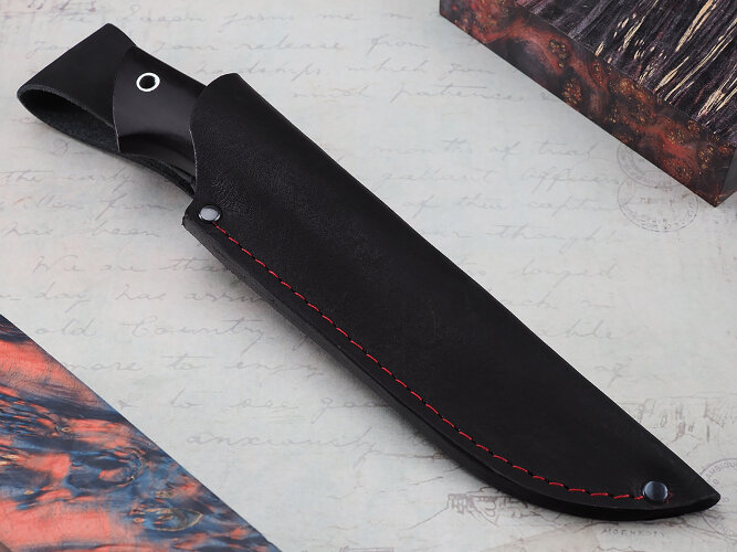 Нож Бобр, клинок из кованой стали Х12МФ, рукоять морёный граб